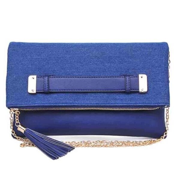 Urban Expressions Vegan Slate Denim Clutch - Picture 1 of 4